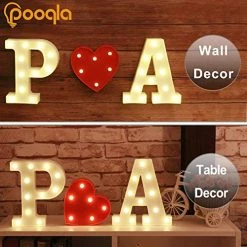Hot Sale 😀 Pooqla LED Marquee Letter Lights Sign, Light Up Alphabet Letter For Home Party Wedding Decoration A 🥰 -Lighting & Ceiling Fans Shop 51SGywpe0OL