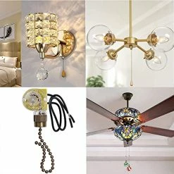 Brand new 👍 Ceiling Fan Light Switch Zing Ear ZE-109 Two-Wire Light Switch With Pull Cords For Ceiling Light Fans Lamps And Wall Lights Pull Chain Switch Control Replacement On-Off With Pull Chain,2 Pcs Bronze ❤️