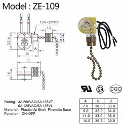 Brand new 👍 Ceiling Fan Light Switch Zing Ear ZE-109 Two-Wire Light Switch With Pull Cords For Ceiling Light Fans Lamps And Wall Lights Pull Chain Switch Control Replacement On-Off With Pull Chain,2 Pcs Bronze ❤️ -Lighting & Ceiling Fans Shop 51TE8VMzpAL