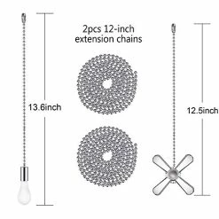 Deals 😉 Ceiling Fan Pull Chain Extender With Decorative Frosted Glass Bulb And Fan Cord, Fit All Standard 3mm Diameter Ceiling Fans And Light Fixtures Factory Pull (Lengthened 24 Inch, Silver) 😀 -Lighting & Ceiling Fans Shop 51U8W11j2ML