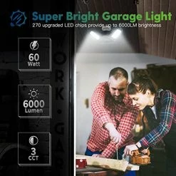 Best deal 🔥 2-Pack 3CCT LED Garage Light With 3 Deformable Panels, 60W 6000LM With E26/27 Medium Base, 3000K/4000K/6000K Selectable Triple LED Garage Lighting, Screw In LED Tri Light For Attic, Basement(Black) 🎉 -Lighting & Ceiling Fans Shop 51UGokDk5jL