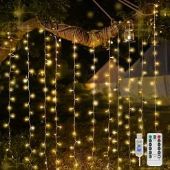 Discount ๐ฅฐ Curtain Lights For Bedroom, 200 Led Hanging String Lights Outdoor Waterproof, Fairy Curtain Lights For Backdrop, Window, Wall, Wedding, Party, Garden, Porch, Brithday Decorations Warm White ๐งจ