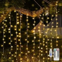 Discount 🥰 Curtain Lights For Bedroom, 200 Led Hanging String Lights Outdoor Waterproof, Fairy Curtain Lights For Backdrop, Window, Wall, Wedding, Party, Garden, Porch, Brithday Decorations Warm White 🧨 -Lighting & Ceiling Fans Shop 51UJpit7w5L. AC