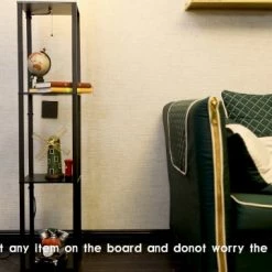 Outlet ✔️ LED Modern Shelf Floor Lamp With 3CCT LED Bulb And White Lamp Shade - Display Floor Lamps With Shelves For Living Room, Bedroom And Office - Black 🎁 -Lighting & Ceiling Fans Shop 51V7k7dlaKL