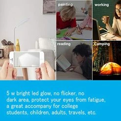Best Sale ⌛ LED Desk Lamp With Flexible Gooseneck 3 Level Brightness, Battery Operated Table Lamp 5W Touch Control, Compact Portable Lamp For Dorm Study Office Bedroom, Eye-Caring And Energy Saving Black 🎉 -Lighting & Ceiling Fans Shop 51WMDgt9hgL