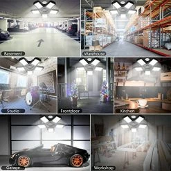 Coupon 🔔 2 Pack LED Garage Lights, 120W Deformable LED Garage Ceiling Lights With 5 Adjustable Panels,12000LM LED Shop Lights For Garage Workshop Basement Support E26/E27 Screw Socket (2 Pack) ❤️ -Lighting & Ceiling Fans Shop 51WnLkXLTEL