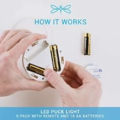 Cheapest 🥰 Stick On Lights 6 Pack With Remote - Wireless LED Under Cabinet Lights - Under Counter Lights For Kitchen - Battery Powered Lights For Closet - Tap On LED Puck Lights ✨ -Lighting & Ceiling Fans Shop 51WyVN0Y0ML