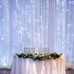 Flash Sale 😍 Curtain String Lights, 300 LED 9.8ft X 9.8ft 8 Lighting Modes Fairy Lights USB Powered, Waterproof Lights For 🔔 Christmas Party Wedding Outdoor Indoor Wall Decorations (White) 😍 -Lighting & Ceiling Fans Shop 51Y7hALwyKS