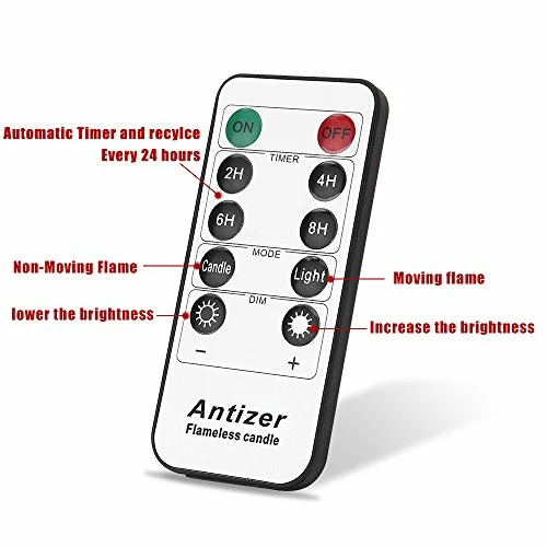 Buy π Antizer Flameless Candles 4" 5" 6" Set Of 3 Ivory Dripless Real Wax Pillars Include Realistic Dancing LED Flames And 10-Key Remote Control With 24-Hour Timer Function 400+ Hours By 2 AA Batteries Burgundy βοΈ 7 Buy π Antizer Flameless Candles 4" 5" 6" Set Of 3 Ivory Dripless Real Wax Pillars Include Realistic Dancing LED Flames And 10-Key Remote Control With 24-Hour Timer Function 400+ Hours By 2 AA Batteries Burgundy βοΈ - Image 5