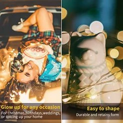 Best Sale 😀 12 Pack Led Fairy Lights Battery Operated String Lights Waterproof Silver Wire 7 Feet 20 Led Firefly Starry Moon Lights For DIY Wedding Party Bedroom Patio 🎅 Christmas (12 Pack, Warm White) 👍 -Lighting & Ceiling Fans Shop 51Z3eiSSYNL