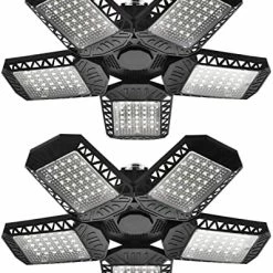 Coupon 🔔 2 Pack LED Garage Lights, 120W Deformable LED Garage Ceiling Lights With 5 Adjustable Panels,12000LM LED Shop Lights For Garage Workshop Basement Support E26/E27 Screw Socket (2 Pack) ❤️ -Lighting & Ceiling Fans Shop 51aeHfCBv L. AC
