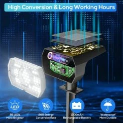 Discount โ๏ธ Solar Lights Outdoor Waterproof IP68, 56 LED 3 Lighting Modes Solar Powered Garden Pathway Spot Lights For Outdoor โ Christmas Decorations- 4 Pack (Cool White) ๐ฏ