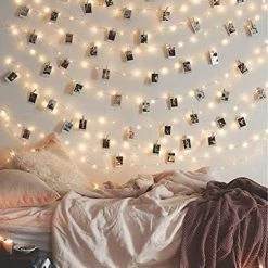 Buy 👍 Photo Clip String Lights 17Ft - 50 LED Fairy String Lights With 50 Clear Clips For Hanging Pictures, Photo String Lights With Clips - Perfect Dorm Bedroom Wall Decor Wedding Decorations Warm White ✨ -Lighting & Ceiling Fans Shop 51bd65g0E6L. AC