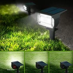 Brand new 😍 Solar Spot Lights Outdoor, [10 Pack/72 LED/3 Modes] 2-in-1 Solar Landscape Spotlights, Auto On/Off IP67 Waterproof Solar Powered Wall Lights For Front Door, Backyard, Garage, Deck(Cool White) 🎁 -Lighting & Ceiling Fans Shop 51bjntLCbdL