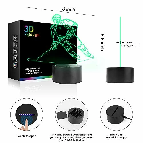 Cheapest ๐ Hockey Player 3D Lamp Night Lights For Kids 7 LED Color Changing Touch Table Desk Lamps Lighting Cool Toys Gifts ๐ Birthday Xmas Decoration For Sports Hockey Fan ๐ 6 Cheapest ๐ Hockey Player 3D Lamp Night Lights For Kids 7 LED Color Changing Touch Table Desk Lamps Lighting Cool Toys Gifts ๐ Birthday Xmas Decoration For Sports Hockey Fan ๐ - Image 4