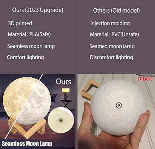 Coupon π Moon Lamp 2023 Upgrade, NSL Lighting 3D Moon Light 16 LED Colors With Wooden Stand & Remote/Touch Control And USB Rechargeable, π Birthday Gifts For π© Women π§ Girls Boys Girlfriend 4.8 Inch (Small) π 4 Coupon π Moon Lamp 2023 Upgrade, NSL Lighting 3D Moon Light 16 LED Colors With Wooden Stand & Remote/Touch Control And USB Rechargeable, π Birthday Gifts For π© Women π§ Girls Boys Girlfriend 4.8 Inch (Small) π - Image 3