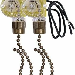 Brand new 👍 Ceiling Fan Light Switch Zing Ear ZE-109 Two-Wire Light Switch With Pull Cords For Ceiling Light Fans Lamps And Wall Lights Pull Chain Switch Control Replacement On-Off With Pull Chain,2 Pcs Bronze ❤️ -Lighting & Ceiling Fans Shop 51cU OWjCL. AC
