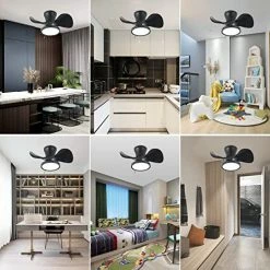 Outlet 👍 Quiet Ceiling Fan With LED Light 22 Inch Large Air Volume Remote Control Black For Kitchen Bedroom Dining Room Pat 🎁 -Lighting & Ceiling Fans Shop 51cvb4QfBEL