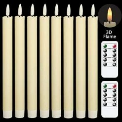 Cheapest 👍 Flameless Ivory Taper Candles Flickering With 10-Key Remote, Battery Operated Led Warm 3D Wick Light Window Candles Real Wax Pack Of 6, 🎄 Christmas Home Wedding Decor(0.78 X 9.64 Inch) ✔️ -Lighting & Ceiling Fans Shop 51d2qZGAobL. AC