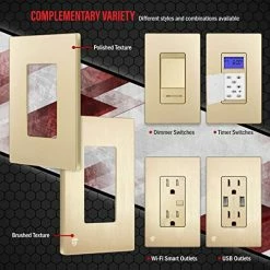 Wholesale 🤩 Elite Series Screwless Decorator Wall Plate Child Safe Outlet Cover, Gloss Finish, Size 1-Gang 4.68" H X 2.93" L, Unbreakable Polycarbonate Thermoplastic, SI8831-BGD, Brushed Gold ❤️ -Lighting & Ceiling Fans Shop 51dqcmpyjsL