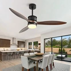 Best deal 💯 52” Ceiling Fans With Lights Remote Control,Indoor Outdoor Wood Ceiling Fan With 3 Blade For Patio Living Room, Bedroom, Office, ☀️ Summer House, Etc Nature Wood Blades White Body 🎉 -Lighting & Ceiling Fans Shop 51eN95z2HkL. AC