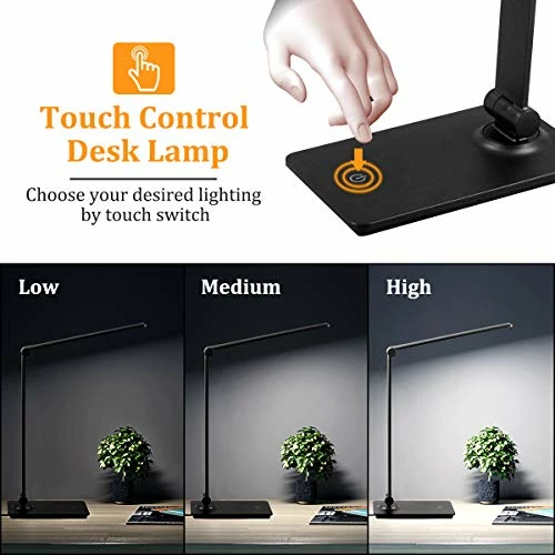 Buy π LED Desk Lamp, Touch Control Desk Lamp With 3 Levels Brightness, Dimmable Office Lamp With Adjustable Arm, Foldable Table Desk Lamp For Table Bedroom Bedside Office Study, 5000K, 8W, Black π₯° 5 Buy π LED Desk Lamp, Touch Control Desk Lamp With 3 Levels Brightness, Dimmable Office Lamp With Adjustable Arm, Foldable Table Desk Lamp For Table Bedroom Bedside Office Study, 5000K, 8W, Black π₯° - Image 3