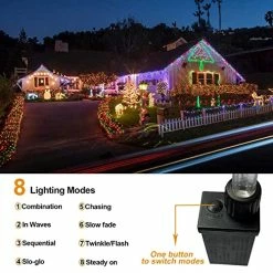 Best reviews of 😉 Christmas Lights Outdoor Decorations 400 LED 33ft 8 Modes Curtain Fairy String Light With 75 Drops, Clear Wire LED String Light Indoor Decor For Wedding Party Holiday ❄ Christmas Decorations Multicolor ✨ -Lighting & Ceiling Fans Shop 51fBYsKpx9L