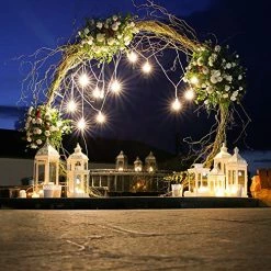 Discount 🎁 LED Outdoor String Lights 48Ft With Dimmable Edison Vintage Shatterproof Bulbs And Commercial Grade Weatherproof Strand Heavy-Duty Decorative Cafe, Patio, Market Ligh ✔️ -Lighting & Ceiling Fans Shop 51fPx3l6boL