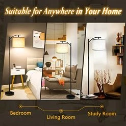 Best reviews of 🎉 Floor Lamp For Living Room With 3 Color Temperatures LED Bulb, Standing Lamp Tall Industrial Floor Lamp Reading For Bedroom, Office (9W LED Bulb, Beige Lampshade Included) -Black Oil-rubbed Bronze 😍 -Lighting & Ceiling Fans Shop 51fUGxmjtWL