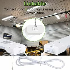 Top 10 ⭐ 4 Pack 4FT LED Shop Light, Linkable Utility Shop Lights, 42W, 5000K Daylight White Shop Light For Garages, Workshops,Hanging Or FlushMount, Power Cord With Pull Chain Switch, ETL 🎁