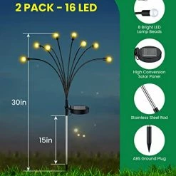 Budget ✨ Super Bright Solar Powered Firefly Lights, High Flexibility Starburst Swaying Lights, Vibrant Solar Garden Lights Outdoor Waterproof, 8 LED Landscape Lighting Decorative For Pathway Patio Yard 💯 -Lighting & Ceiling Fans Shop 51gM80UPeNL