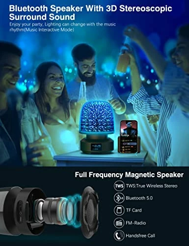 Deals π― Night Light Bluetooth Speaker - 360Β° Rotation 3D Glass Starry NightLight With Alarm Clock, 7 Color Changing Dimmable Table Lamp For Bedroom, β Christmas Gifts Idea For Teen Boys π§ Girls Baby 360 Rotation 3d Glass Starry Night Light β 5 Deals π― Night Light Bluetooth Speaker - 360Β° Rotation 3D Glass Starry NightLight With Alarm Clock, 7 Color Changing Dimmable Table Lamp For Bedroom, β Christmas Gifts Idea For Teen Boys π§ Girls Baby 360 Rotation 3d Glass Starry Night Light β - Image 3