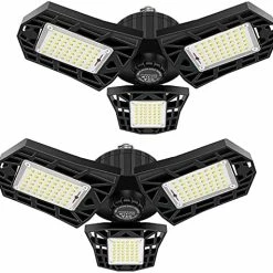 Flash Sale 🛒 2-Pack LED Garage Light 60W Garage Lighting - 6000LM 6500K LED Deformable Garage Ceiling Lights, LED Shop Light With Adjustable Multi-Position Panels, LED Glow Light For Garage, Workshop ‎item Package Quantity: 2 🎁 -Lighting & Ceiling Fans Shop 51h9kaCq TL. AC