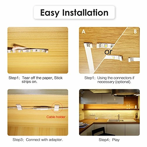 Discount π Under Cabinet LED Lighting Kit, 6 PCS LED Strip Lights With Remote Control Dimmer And Adapter, Dimmable For Kitchen Cabinet,Counter,Shelf,TV Back,Showcase 2700K Warm White,Bright 1500lm,Timing β¨ 7 Discount π Under Cabinet LED Lighting Kit, 6 PCS LED Strip Lights With Remote Control Dimmer And Adapter, Dimmable For Kitchen Cabinet,Counter,Shelf,TV Back,Showcase 2700K Warm White,Bright 1500lm,Timing β¨ - Image 5