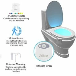 Outlet 🔔 Toilet Night Light 2Pack By Ailun Motion Sensor Activated LED Light 8 Colors Changing Toilet Bowl Illuminate Nightlight For Bathroom Battery Not Included Perfect With Water Faucet Light 💯 -Lighting & Ceiling Fans Shop 51haqXBtFJL