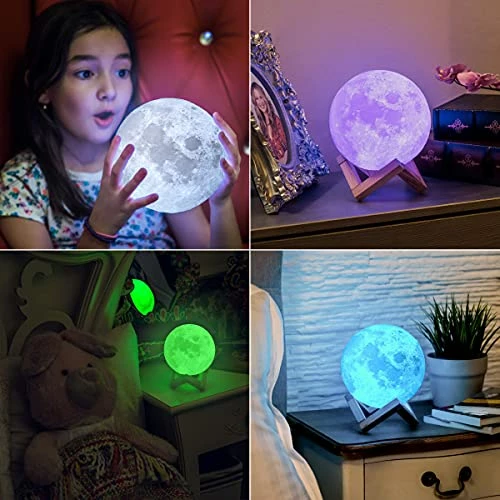 Discount ๐ฅฐ Mind-glowing Moon Lamp - 3D Kids Moon Night Light Ball With Stand, 16 Colors, Touch/Remote Control, Cool โ Christmas Gifts For 2 3 4 5 6 7 8 9 10 Year Old ๐ง Girls & Boys, Bedroom Decor For ๐ฉ Women (4.7 In.) ๐ 5 Discount ๐ฅฐ Mind-glowing Moon Lamp - 3D Kids Moon Night Light Ball With Stand, 16 Colors, Touch/Remote Control, Cool โ Christmas Gifts For 2 3 4 5 6 7 8 9 10 Year Old ๐ง Girls & Boys, Bedroom Decor For ๐ฉ Women (4.7 In.) ๐ - Image 3