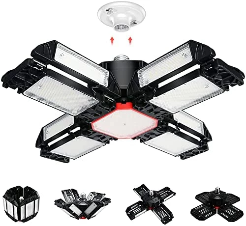 Budget π Garage Lights Ceiling Led 12 Panel Plug In Shop Lights 180W 18000 LM 6500K Garage Lights Ceiling LED,12 Leaf Deformable Multi-Position Panels Garage Lights E26 E27 Base,for Barn,Workshop,Basement β€οΈ 7 Budget π Garage Lights Ceiling Led 12 Panel Plug In Shop Lights 180W 18000 LM 6500K Garage Lights Ceiling LED,12 Leaf Deformable Multi-Position Panels Garage Lights E26 E27 Base,for Barn,Workshop,Basement β€οΈ - Image 5
