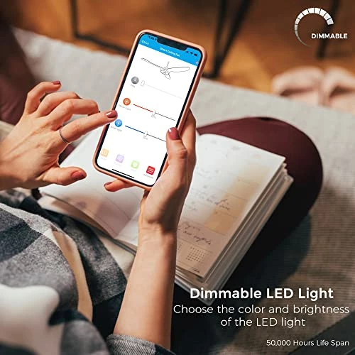 Budget 🎉 Mart Ceiling Fan 52'' 5-Blade With Remote Control, DC Motor With 10 Speed, Dimmable LED Light Kit Included, Smafan Apex Works With Google Assistant And Amazon Alexa, Siri Shortcut (Black And Gold) Gold Black Finish ❤️ 6 Budget 🎉 Mart Ceiling Fan 52'' 5-Blade With Remote Control, DC Motor With 10 Speed, Dimmable LED Light Kit Included, Smafan Apex Works With Google Assistant And Amazon Alexa, Siri Shortcut (Black And Gold) Gold Black Finish ❤️ - Image 4