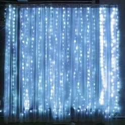 Flash Sale 😍 Curtain String Lights, 300 LED 9.8ft X 9.8ft 8 Lighting Modes Fairy Lights USB Powered, Waterproof Lights For 🔔 Christmas Party Wedding Outdoor Indoor Wall Decorations (White) 😍 -Lighting & Ceiling Fans Shop 51jGVWpsdlL