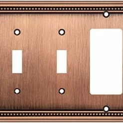 Budget 🔥 Sunken Pearls Decorative Wall Plate Switch Plate Outlet Cover (Single Duplex, 2PK, Antique Brass) 👍 -Lighting & Ceiling Fans Shop 51jLab086mL. AC