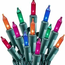 Cheapest 🛒 Clear 🎄 Christmas String Lights 100 Count 25 Feet Incandescent Bulb Mini Lights For Indoor Xmas Tree Garland 🥳 Birthday Wedding Party Festival Decoration, Green Wir 😍 -Lighting & Ceiling Fans Shop 51jbusMDmML. AC