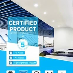 Outlet 💯 12 Pack 6 Inch Ultra-Thin LED Recessed Ceiling Light With Junction Box, 5000K Daylight, 12W 110W Eqv, Dimmable Can-Killer Downlight, 1050LM High Brightness - ETL And Energy Star Certified 5000k/4000k/3000k - 3cct Whit 👍 -Lighting & Ceiling Fans Shop 51jfhVkO5OL