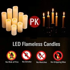 Cheapest 🔥 Antizer Flameless Candles Led Candles Pack Of 9 (H 4" 5" 6" 7" 8" 9" X D 2.2") Ivory Real Wax Battery Candles With Remote Tim ✔️ -Lighting & Ceiling Fans Shop 51l9dRiKRkL