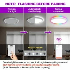 Coupon 🛒 Smart Ceiling Light Fixture 12Inch - 24W Smart Led Ceiling Light Ultra Thin Color Changing RGB Ceiling Light - App Control 2400lm 3000K-6500K Dimmable - 2.4GHzWi-Fi Compatible With Alexa Google Home 5.backlit Rgb 1pack 2800lm(white) ✔️ -Lighting & Ceiling Fans Shop 51lC7vZkr7L
