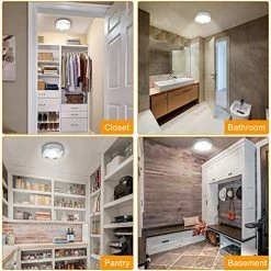 Discount 🛒 Motion Sensor Ceiling Light Battery Operated, Yurnero Battery Powered Ceiling Light With 400LM, 6000K, 7.8 Inch Motion Activated Light For Closet Stair Hallway Shower Shed Garage Pantry Basement Porch Cold White 🎁 -Lighting & Ceiling Fans Shop 51mRxeVva1L