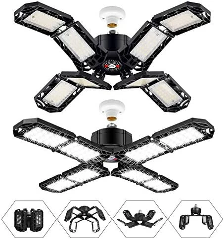 Cheapest 👍 2 Pack LED Garage Light,Super Bright Screw In E26/E27 Ceiling Shop Work Lamp, 150W 15000 Lumen Deformable Basement Bulb Fixture With 8 Adjustable Panels, Commercial Bay Lighting For Workshop, Attic ✨ 10 Cheapest 👍 2 Pack LED Garage Light,Super Bright Screw In E26/E27 Ceiling Shop Work Lamp, 150W 15000 Lumen Deformable Basement Bulb Fixture With 8 Adjustable Panels, Commercial Bay Lighting For Workshop, Attic ✨ - Image 8