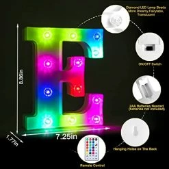 Best reviews of 🥰 Colorful Light Up Letters Led Marquee Letter Lights With Remote 18 Colors Letters With Lights For Wedding 🥳 Birthday Party Lamp ❄ Christmas Home Bar Decoration - Diamond Design Battery Powered - E 😍 -Lighting & Ceiling Fans Shop 51mxBHEE84L