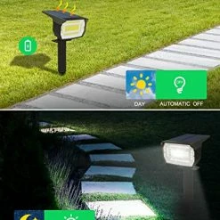 Brand new 😍 Solar Spot Lights Outdoor, [10 Pack/72 LED/3 Modes] 2-in-1 Solar Landscape Spotlights, Auto On/Off IP67 Waterproof Solar Powered Wall Lights For Front Door, Backyard, Garage, Deck(Cool White) 🎁 -Lighting & Ceiling Fans Shop 51nPgDu75hL