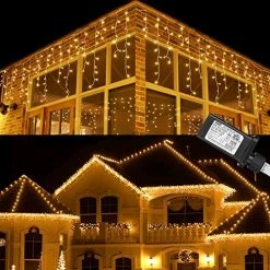 New 💯 Christmas Icicle Lights Outdoor, 360 LED 29.5ft 8 Modes Fairy Icicle String Lights With 60 Drops, Led 🎄 Christmas Twinkle Lights For Holiday, Party, Wedding, Eaves, 🎄 Christmas Decorations (White) 🔔 -Lighting & Ceiling Fans Shop 51nfOk2xyBL. AC