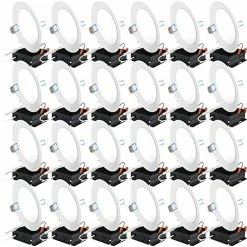 Cheapest ✔️ 24 Pack 6 Inch Ultra Thin LED Recessed Ceiling Lights Slim, 5000K Daylight, Dimmable 14W=100W, 850 LM, Smooth Trim Damp Rated, Canless Wafer Thin With Junction Box - ETL & Energy Star 🔔 -Lighting & Ceiling Fans Shop 51nhaX GUVL. AC